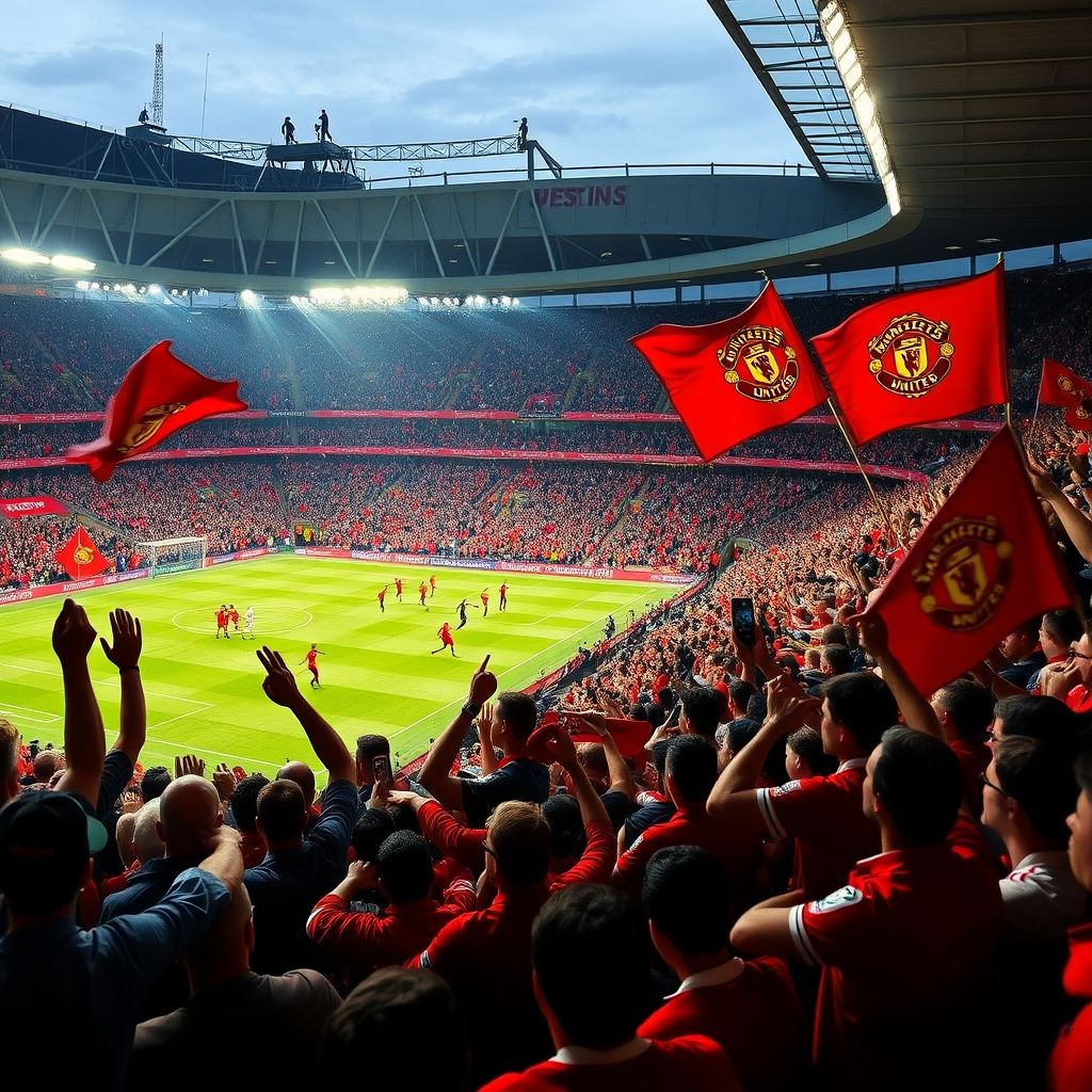 aoa体育课程-曼联球迷现场助威，球队斗志昂扬